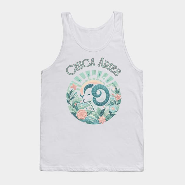 "Aries Spanish Celestial Blaze"- Zodiac Horoscope Star Signs Tank Top by stickercuffs